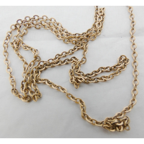 25 - 9k gold flattened curb-link neck chain, approximately 28cm long, 4.3g.