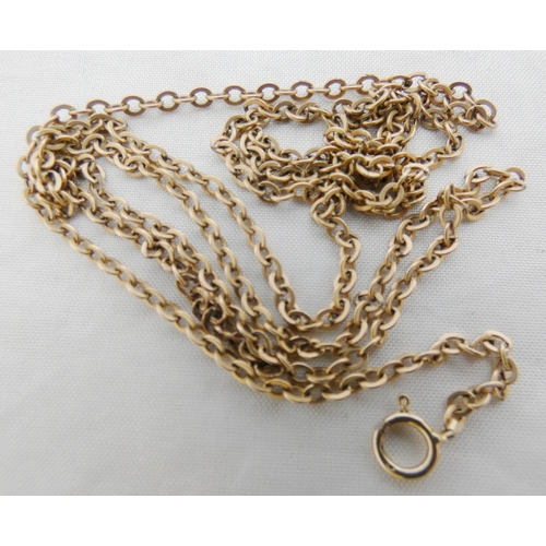 25 - 9k gold flattened curb-link neck chain, approximately 28cm long, 4.3g.