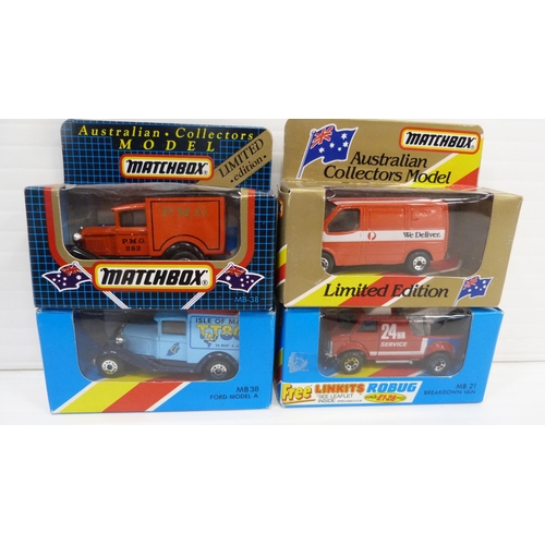 4 - Group of ten Matchbox diecast model vehicles to include no .26 Site Dumper, no. 30 Swamprat, two no.... 