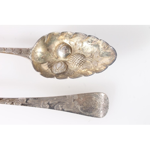 518 - Pair of Georgian silver berry serving spoons by Solomon Hougham, London 1804, 112g.