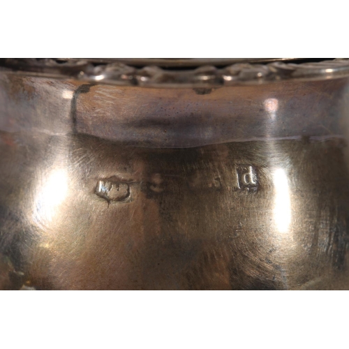 520 - Silver cruet pot with inscription 'Washed Ashore on I. of Gigha from ship torpedoed by Germans March... 