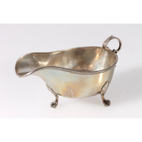 523 - Antique silver sauce boat, makers marks rubbed, London 1907, 105g.