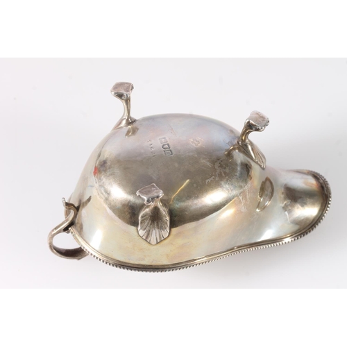 523 - Antique silver sauce boat, makers marks rubbed, London 1907, 105g.