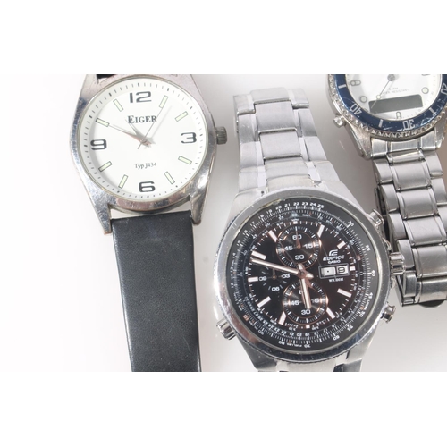 802 - Five gents wristwatches incl. Sekonda, Casio Edifice etc.