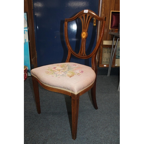 894A - Edwardian mahogany shield back chair.