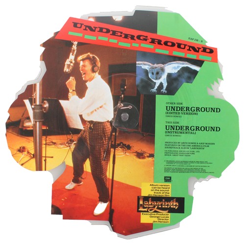 David Bowie shaped 7'' picture disc of Underground from Labyrinth.