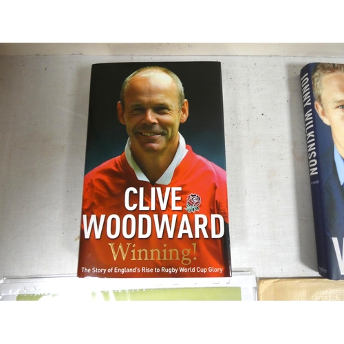 162 - Sporting Autographs.  Signed works in d.w's by Jonny Wilkinson & Clive Woodward & ... 