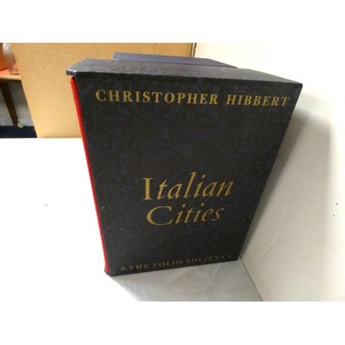 205 - FOLIO SOCIETY.  Hibbert, Italian Cities, 3 vols. in slip case, & Pepys Diary, 3 vols. ... 