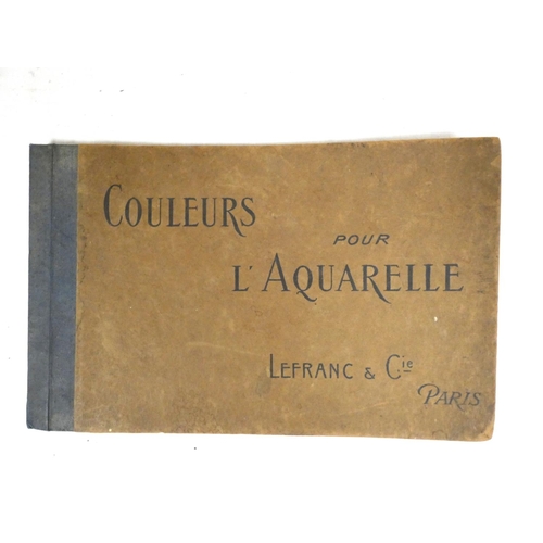 210 - LEFRANC & CIE.  Couleurs Pour L'Aquarelle. 9 card leaves with mounted col. tones & another c... 