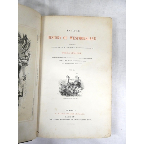 122 - SAYER W.  Sayer's History of Westmorland Containing the Substance of All the Remarkable Ev... 