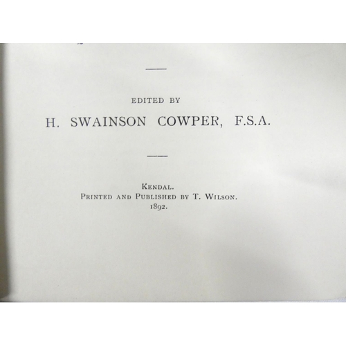 126 - COWPER H. S.  Monumental Inscriptions in the Parish Church & Church Yard of Hawkshead.... 