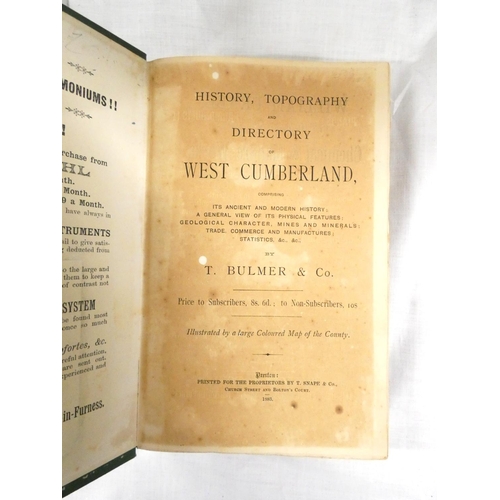 129 - BULMER T. & CO.  History, Topography & Directory of West Cumberland. Loose fldg. m... 