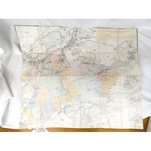 145 - Holmside & South Moor Collieries Limited.  Hand col. fldg. linen OS map depicting the Collieries... 