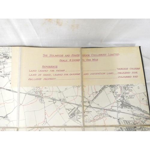 145 - Holmside & South Moor Collieries Limited.  Hand col. fldg. linen OS map depicting the Collieries... 