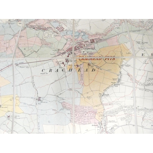 145 - Holmside & South Moor Collieries Limited.  Hand col. fldg. linen OS map depicting the Collieries... 