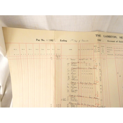 146 - Tanfield Moor, S. Tanfield & E. Tanfield Collieries.  41 various bills & dockets for shift w... 