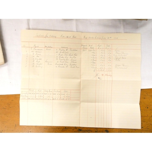 146 - Tanfield Moor, S. Tanfield & E. Tanfield Collieries.  41 various bills & dockets for shift w... 