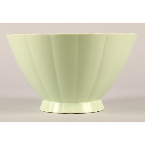 13 - Wedgwood 1930's Keith Murray signed fluted bowl, pale green colourway, signed to base and wedgwood m... 