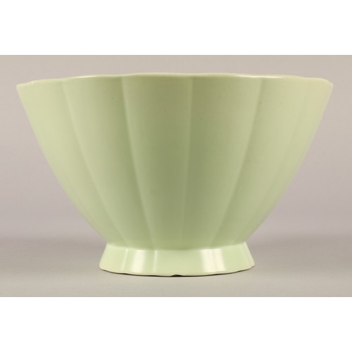 13 - Wedgwood 1930's Keith Murray signed fluted bowl, pale green colourway, signed to base and wedgwood m... 