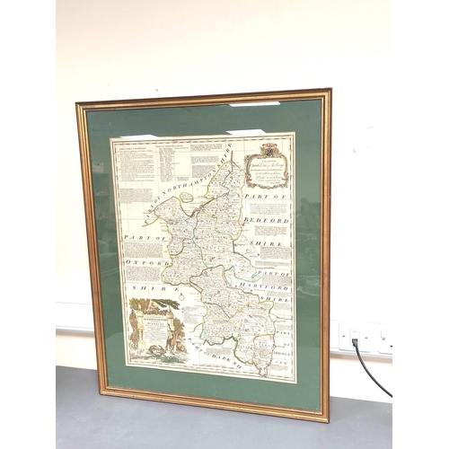 70 - BOWEN EMANUEL & KITCHIN THOMAS.  An Accurate Map of Buckinghamshire Divided into Its Hundreds. H... 