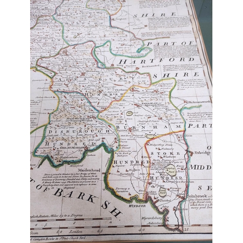 70 - BOWEN EMANUEL & KITCHIN THOMAS.  An Accurate Map of Buckinghamshire Divided into Its Hundreds. H... 