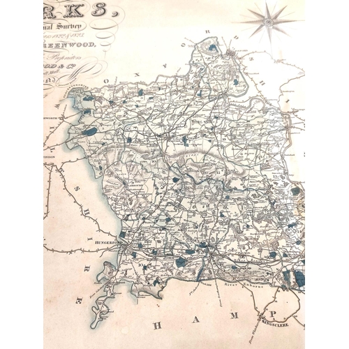 72 - GREENWOOD C. & J.  Map of the County of Berks, from an Actual Survey. Eng. map with hand colouri... 