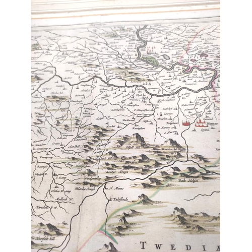 85 - BLAEU JOHANNES & PONT TIMOTHY.  Glottiana Praefectura Superior, the Upper Ward of Clyds-dayl. Ha... 