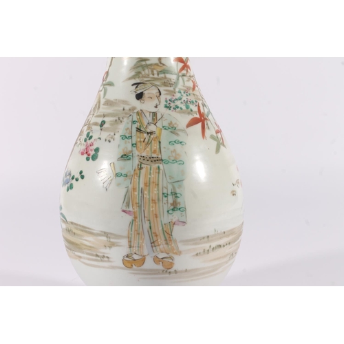 316 - Japanese baluster vase, mid 20th century, of baluster form with twin cloud handles, body decorated w... 