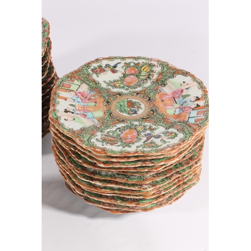 319 - Chinese export Canton enamel Famille Rose porcelain table ware, late Republic period, consisting of ... 