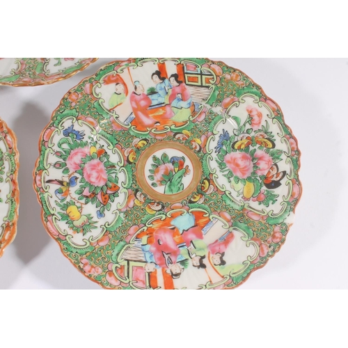 319 - Chinese export Canton enamel Famille Rose porcelain table ware, late Republic period, consisting of ... 