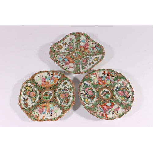 319 - Chinese export Canton enamel Famille Rose porcelain table ware, late Republic period, consisting of ... 