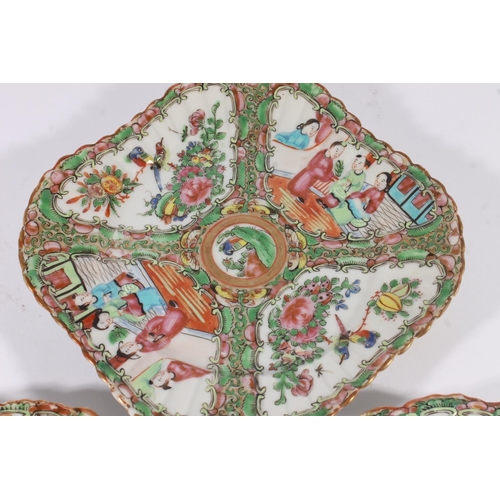 319 - Chinese export Canton enamel Famille Rose porcelain table ware, late Republic period, consisting of ... 