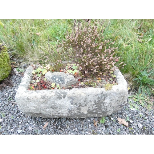 471 - Antique carved sandstone trough. Height 26cm, Width 60cm, Depth 30cm.