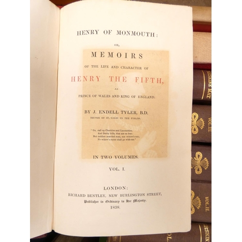 235 - TYLER J. ENDELL.  Henry of Monmouth or Memoirs of Henry the Fifth. 2 vols. Eng. frontis. Orig. purpl... 