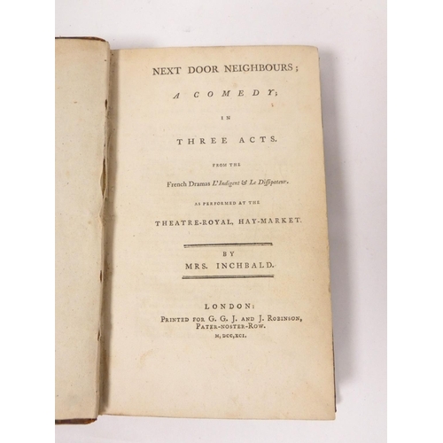 242 - 18th Century Plays.  A collection in 2 vols., c.1790's.