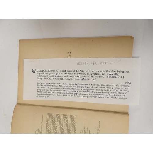 244 - GLIDDON GEORGE R.  Hand-Book to the American Panorama of the Nile Being the Original Trans... 