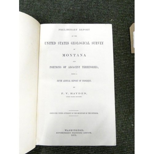 265 - COX E. T.  First Annual Report of the Geological Survey of Indiana. Eng. frontis. Orig. cl... 