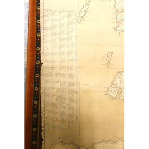 88 - DORRET JAMES.  A General Map of Scotland & Islands Thereto Belonging. Large rolled eng. antique ... 