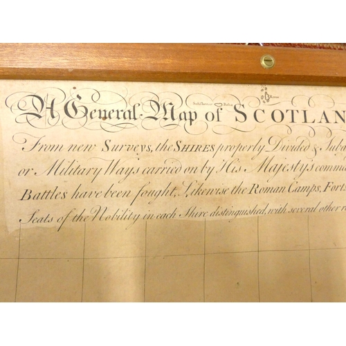 88 - DORRET JAMES.  A General Map of Scotland & Islands Thereto Belonging. Large rolled eng. antique ... 