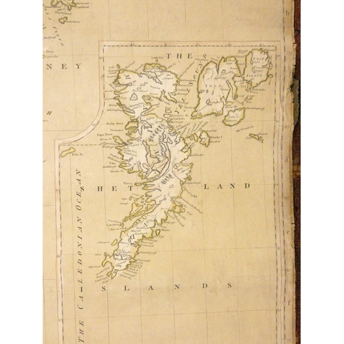 88 - DORRET JAMES.  A General Map of Scotland & Islands Thereto Belonging. Large rolled eng. antique ... 