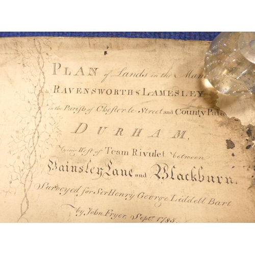 92 - FRYER JOHN.  Plan of Lands in the Manor of Ravensworth & Lamesley in the Parish of Che... 