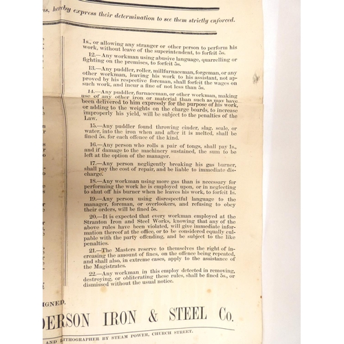 96 - Sanderson Iron & Steel Co.  Rules & Regulations of the Stranton Iron & Steel W... 