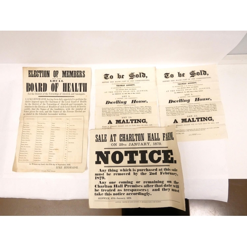 97A - Northumberland Printed Ephemera.  A bundle of 19th century hand-bills & posters. Appro... 