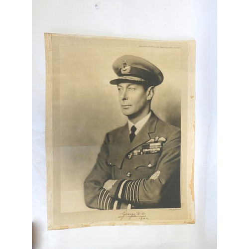 100 - GEORGE VI & QUEEN ELIZABETH. Two signed presentation photographs. George VI by Hugh Cecil printe... 