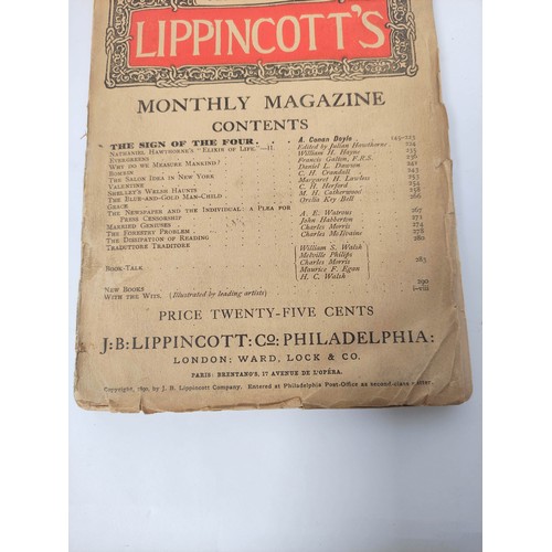 150 - CONAN DOYLE SIR ARTHUR.  The Sign of the Four or The Problem of the Sholtos. Lippincott`s Monthly Ma... 
