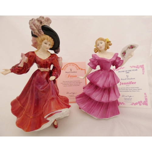 62 - Five Royal Doulton figures to include 'Ashley' HN 3420, 'Jennifer' HN 3447, 'Helen' HN 3601', 'Patri... 