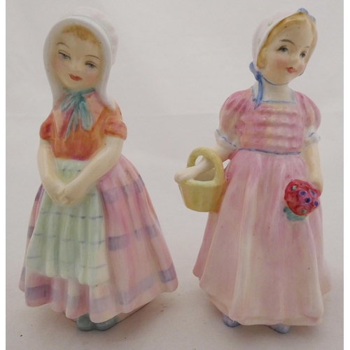 63 - Six Royal Doulton figures to include 'Kay' HN 3340, 'Welcome' HN 3764, 'Amanda' HN 3635', 'Tootles' ... 