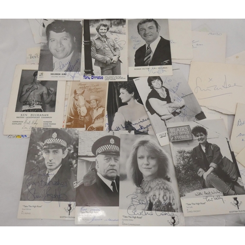 67 - Collection of autographed photographs, mainly entertainment interest, to include Gordon Jackson, Mar... 