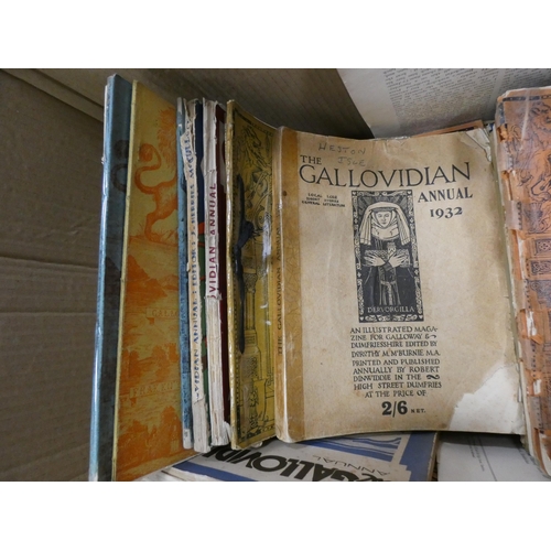 111A - Carton containing a collection of Gallovidian Annuals, c. 1930s.