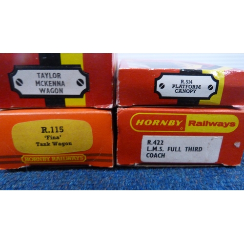 16 - Carton containing Hornby OO gauge coaches, boxed and loose examples, to include R.422 Full Third coa... 